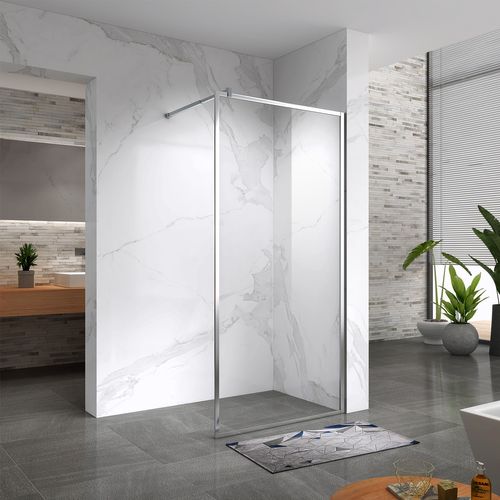 Paroi Douche Italienne Lucia 110x200 Cm Verre 8mm, Transparent, Anticalcaire