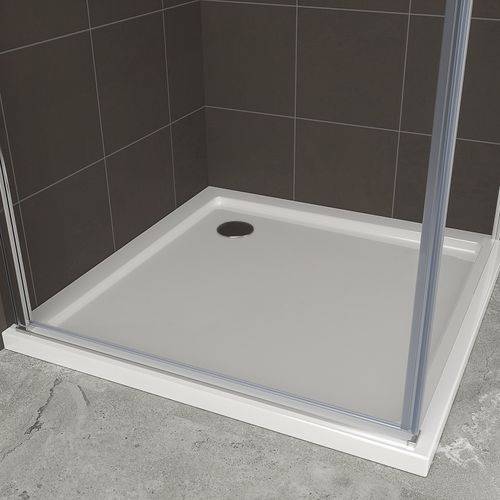Cabine De Douche 100 X 100 Cm Helena H.190 Porte Battante Verre 6 Mm Transparent, Chromé