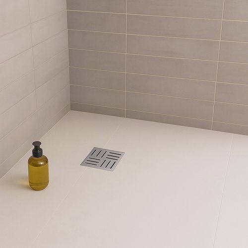 Caniveau Douche Carré Motif Quadrillé 20 X 20 Cm Anti-odeurs, Débit 36l/min, H. Réglable -domeo
