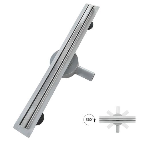 Caniveau Douche Italienne Étroit L.60 Cm à Encastrer Inox, Siphon 360°, Drainage 36l/min -tika
