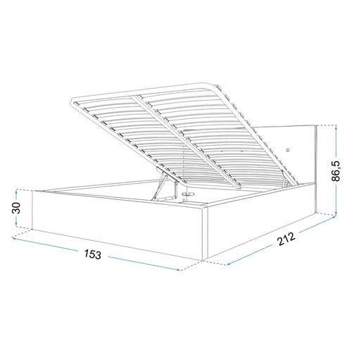 Lit Coffre Tulsa 140x200 Cm - Sommier Inclus Bleu Marine