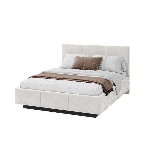 Lit Coffre Raveiro 160 X 200 Cm Avec Sommier à Lattes Relevable Blanc