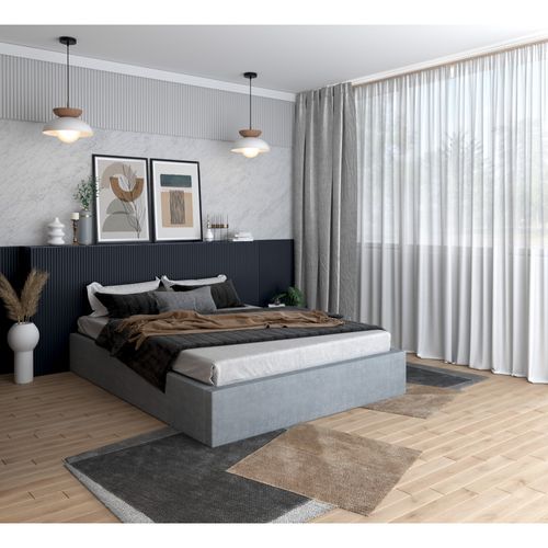 Lit Coffre Orlando 120x200 - Sommier Inclus Gris Clair
