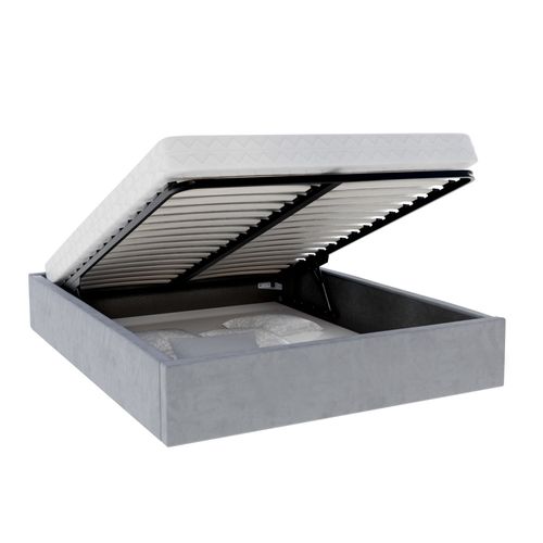Lit Coffre Orlando 120x200 - Sommier Inclus Gris Clair