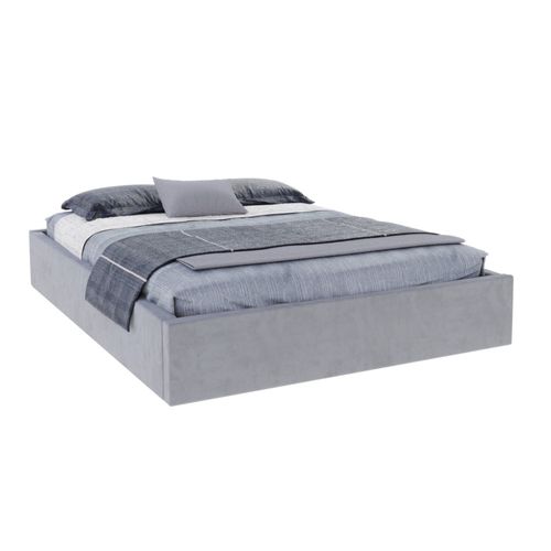 Lit Coffre Orlando 120x200 - Sommier Inclus Gris Clair