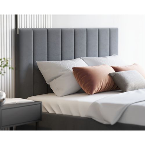 Lit Coffre Colorado 140x190 - Sommier Inclus Gris Foncé