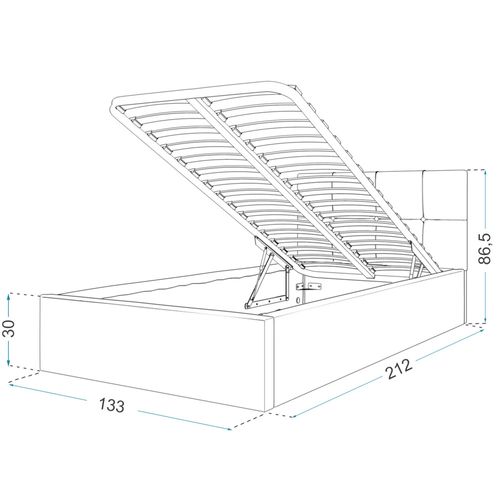 Lit Coffre Rino 120 X 200 Cm - Sommier Inclus Azur