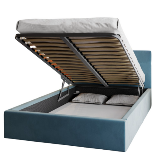 Lit Coffre Rino 120 X 200 Cm - Sommier Inclus Azur