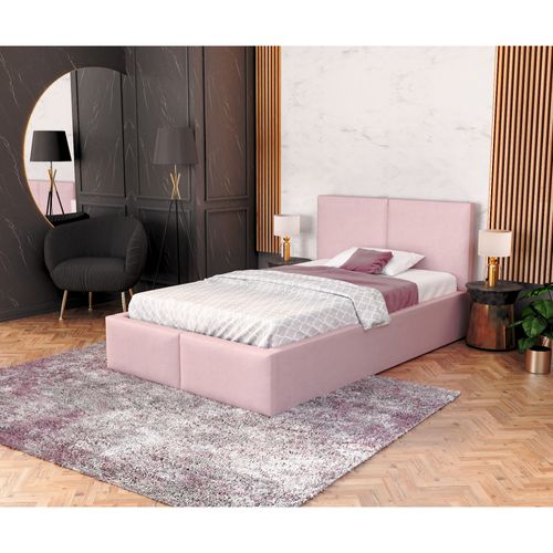 Lit Coffre Tesia 120x200  - Sommier Inclus Rose Pâle