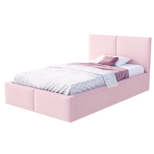 Lit Coffre Tesia 120x200  - Sommier Inclus Rose Pâle
