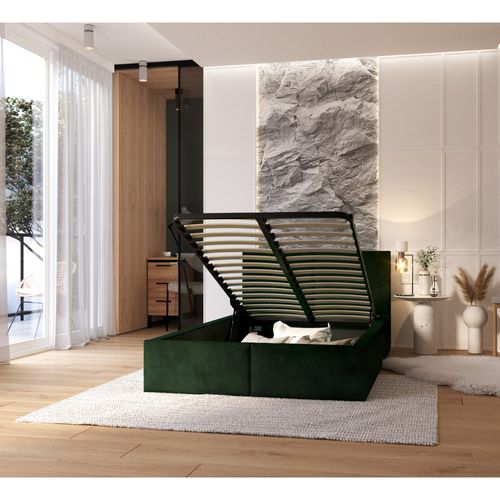 Lit Coffre Tesia 120x200  - Sommier Inclus Vert Sapin