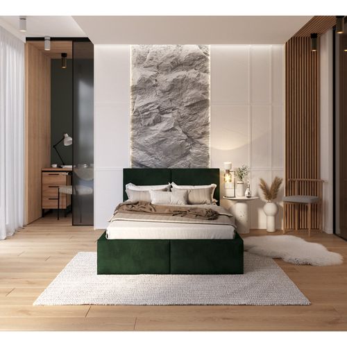Lit Coffre Tesia 120x200  - Sommier Inclus Vert Sapin