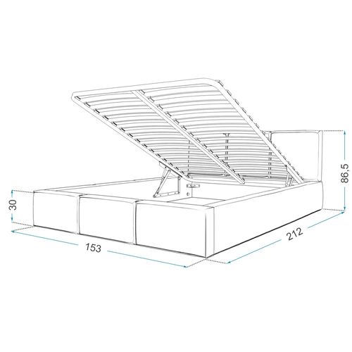 Lit Double Tesia 140x200 + Coffre - Sommier Inclus Mint