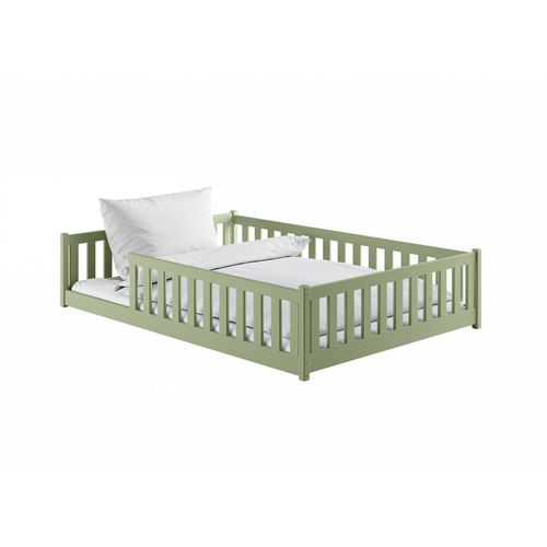 Lit Enfant Moti 120x200 Vert Olive Livré Avec Sommiers