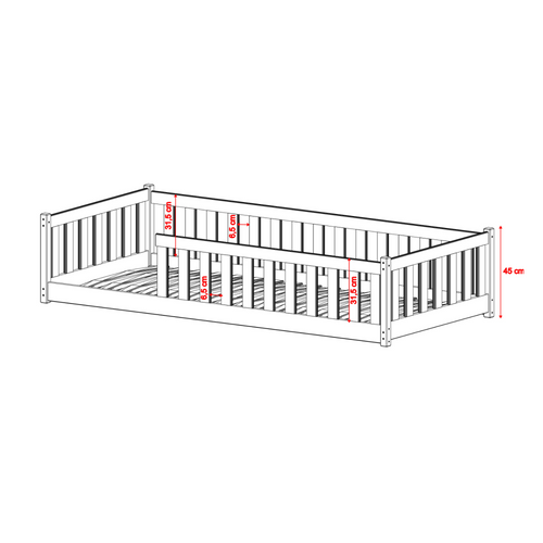 Lit Enfant Moti 120x200 Blanc - Blanc Livré Avec Sommiers