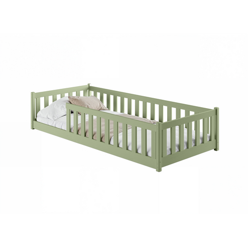 Lit Enfant Stela 90x190 Vert Olive Livré Avec Sommiers