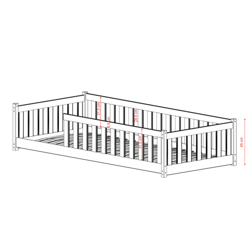 Lit Enfant Stela 80x160 Pin Livré Avec Sommiers