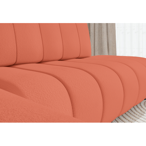 Canapé D'angle Convertible Tissu Bouclette Terracotta 4 Places Celeste Angle