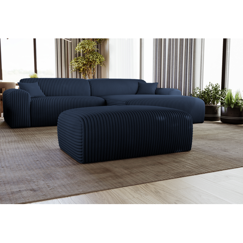 Pouf Velours Côtelé Bleu Olympe Pouf - Velours Côtelé