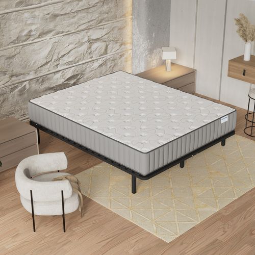 Ensemble 140x200 cm, sommier + matelas mousse, Ép.16cm à mémoire de forme