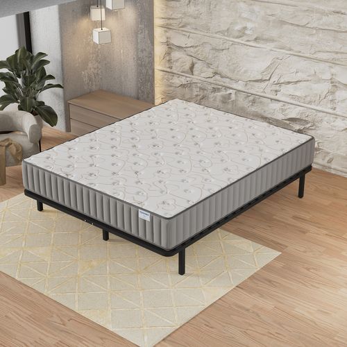 Ensemble 90x200 cm, sommier + matelas mousse, Ép.16cm à mémoire de forme