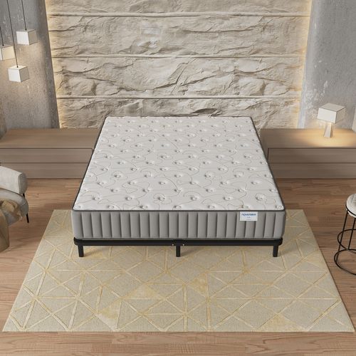 Ensemble 90x200 cm, sommier + matelas mousse, Ép.16cm à mémoire de forme