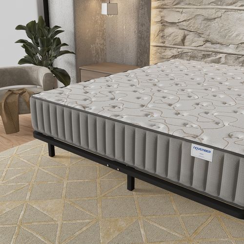 Ensemble 90x200 cm, sommier + matelas mousse, Ép.16cm à mémoire de forme