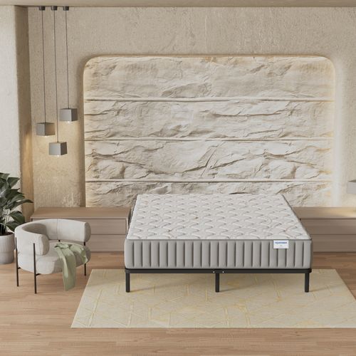 Ensemble 140x200 cm, sommier + matelas mousse, Ép.16cm accueil latex