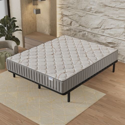 Ensemble 140x190 cm, sommier + matelas mousse, Ép.16cm accueil latex