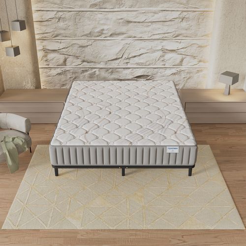 Ensemble 140x190 cm, sommier + matelas mousse, Ép.16cm accueil latex