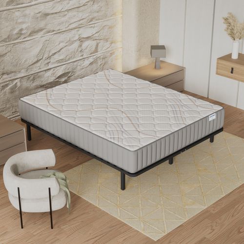 Ensemble 160x200 cm, sommier + matelas mousse, Ép.16cm accueil latex