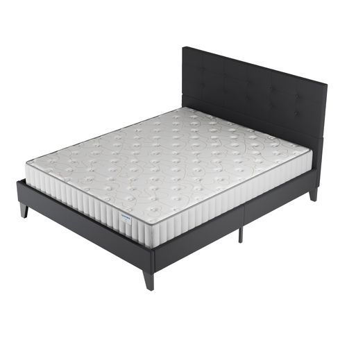 Ensemble 120x190 cm, lit avec tête de lit + matelas mousse Ép.22cm à mémoire de forme