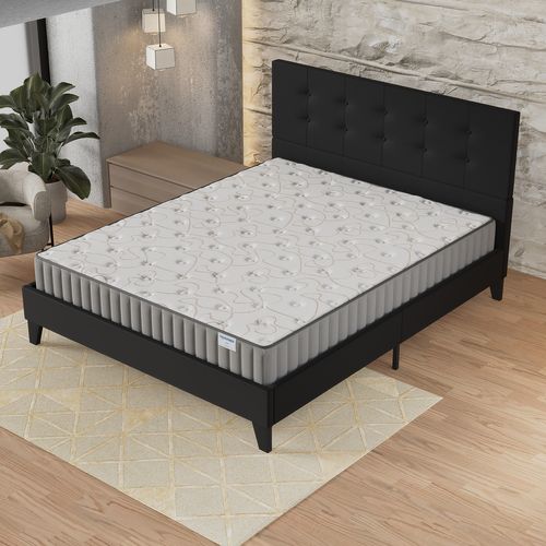 Ensemble 120x190 cm, lit avec tête de lit + matelas mousse Ép.22cm à mémoire de forme