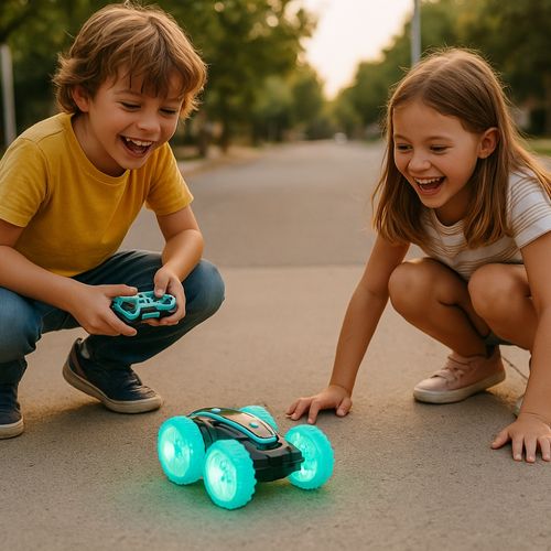 Voiture Télécommandée Tout Terrain Avec Roues Amphibies Et LED Intégrée, Rc Polyvalente Tout Sol, Jo