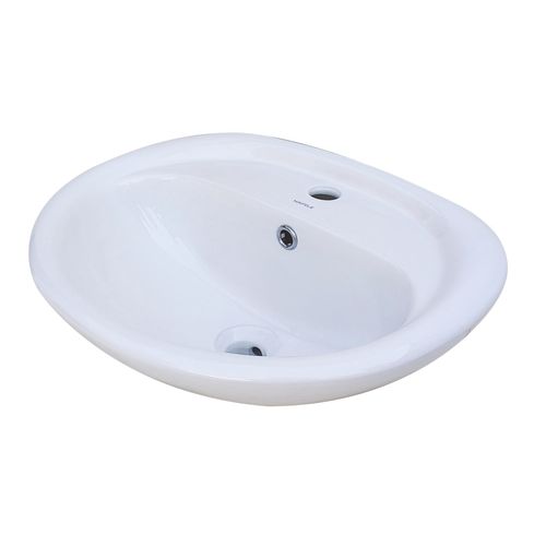 Lavabo Silver H19xl42xl53cm - Céramique Blanche - Profondeur Cuve 13,5cm