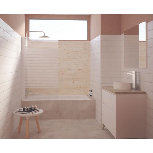 Pare-baignoire Ica - Paroi 80x140x0,4cm - Verre Trempé Sér. - Finitions Blanc