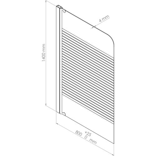 Pare-baignoire Ica - Paroi 80x140x0,4cm - Verre Trempé Sér. - Finitions Blanc