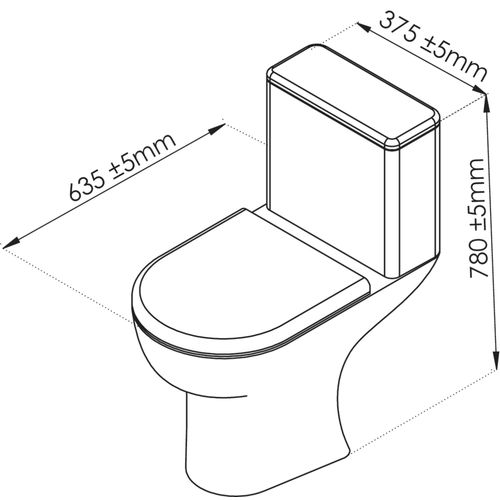 Wc Melville Avec Bride Sortie Horizontale - H78xl37,5x63,5cm - Céramique Blanche