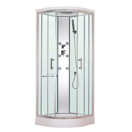 Cabine De Douche Hydromassante Merida - Porte Coulissante - Quart De Cercle 80cm