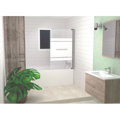 Pare-baignoire Olame - Paroi 80x140x0,4cm - Verre Trempé Sér. - Finitions Chromé
