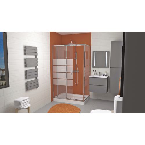 Porte De Douche Shiva - Coulissante - Finition Chromé - 100x190cm