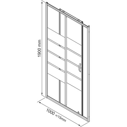Porte De Douche Shiva - Coulissante - Finition Chromé - 100x190cm
