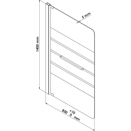 Pare-baignoire Shiva - Paroi 85x140x0,5cm - Verre Trempé Sér. - Finitions Blanc