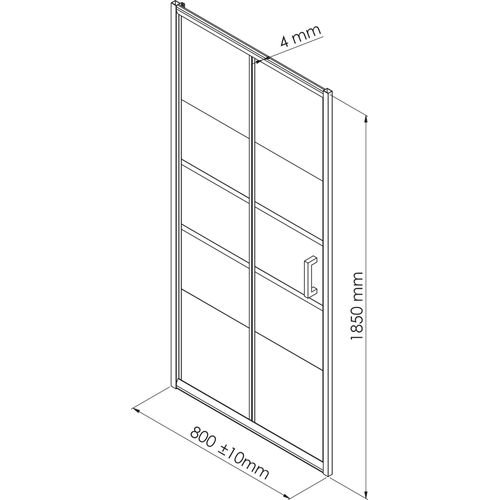 Porte De Douche Missi - Pliante - Finition Chromé - 80x185cm