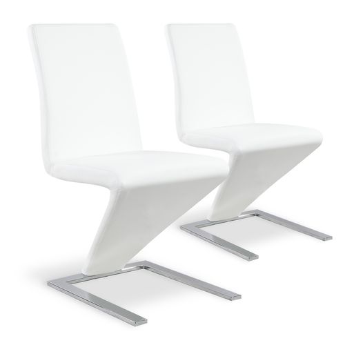Lot De 2 Chaises Design Delano Blanc