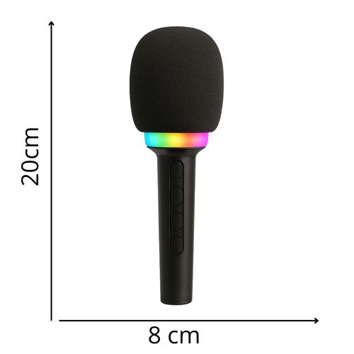 Micro-enceinte Karaoké Bluetooth 3w Avec Lumières LED Rgb, Effets Vocaux Magiques Et Batterie Rechar