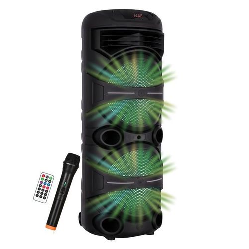 Enceinte Karaoké - Lumineuse - 1000 Watts - Bluetooth V5.0 - 2 à 3 Heures - Micro Sans Fil Inclus