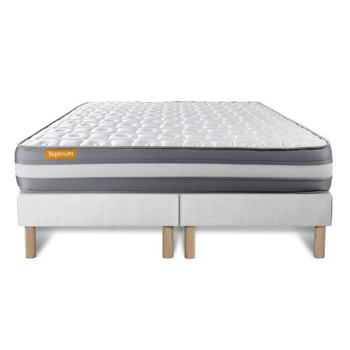 Ensemble Matelas Mémoire De Forme 180x200 Memo Plus Ep:24cm - Sommier Blanc