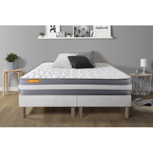 Ensemble Matelas Mémoire De Forme 180x200 Memo Plus Ep:24cm - Sommier Blanc