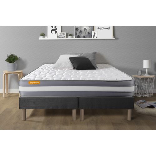 Ensemble Matelas Mémoire De Forme 180x200 Memo Plus Ep:24cm - Sommier Gris